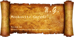Moskovitz Gergő névjegykártya
